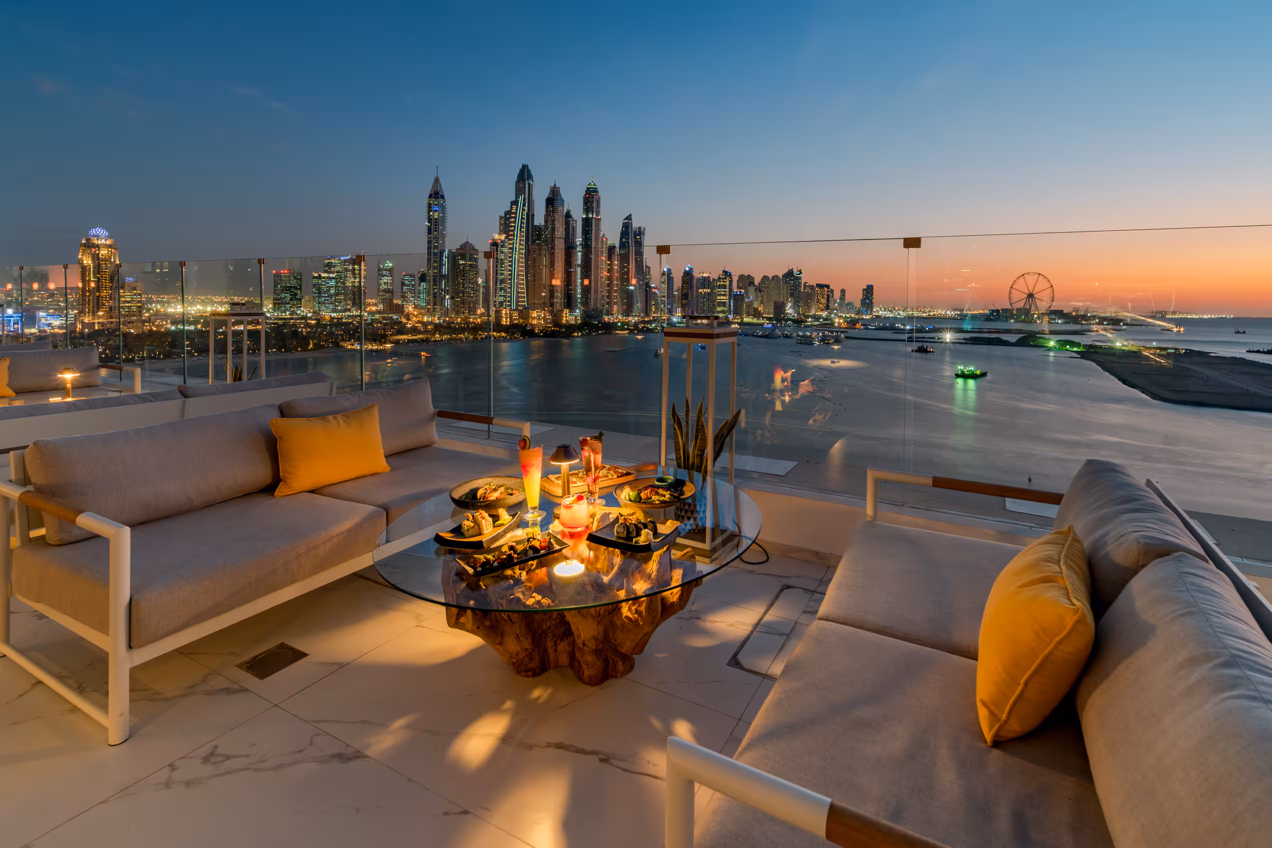 Dubai skyline at dusk